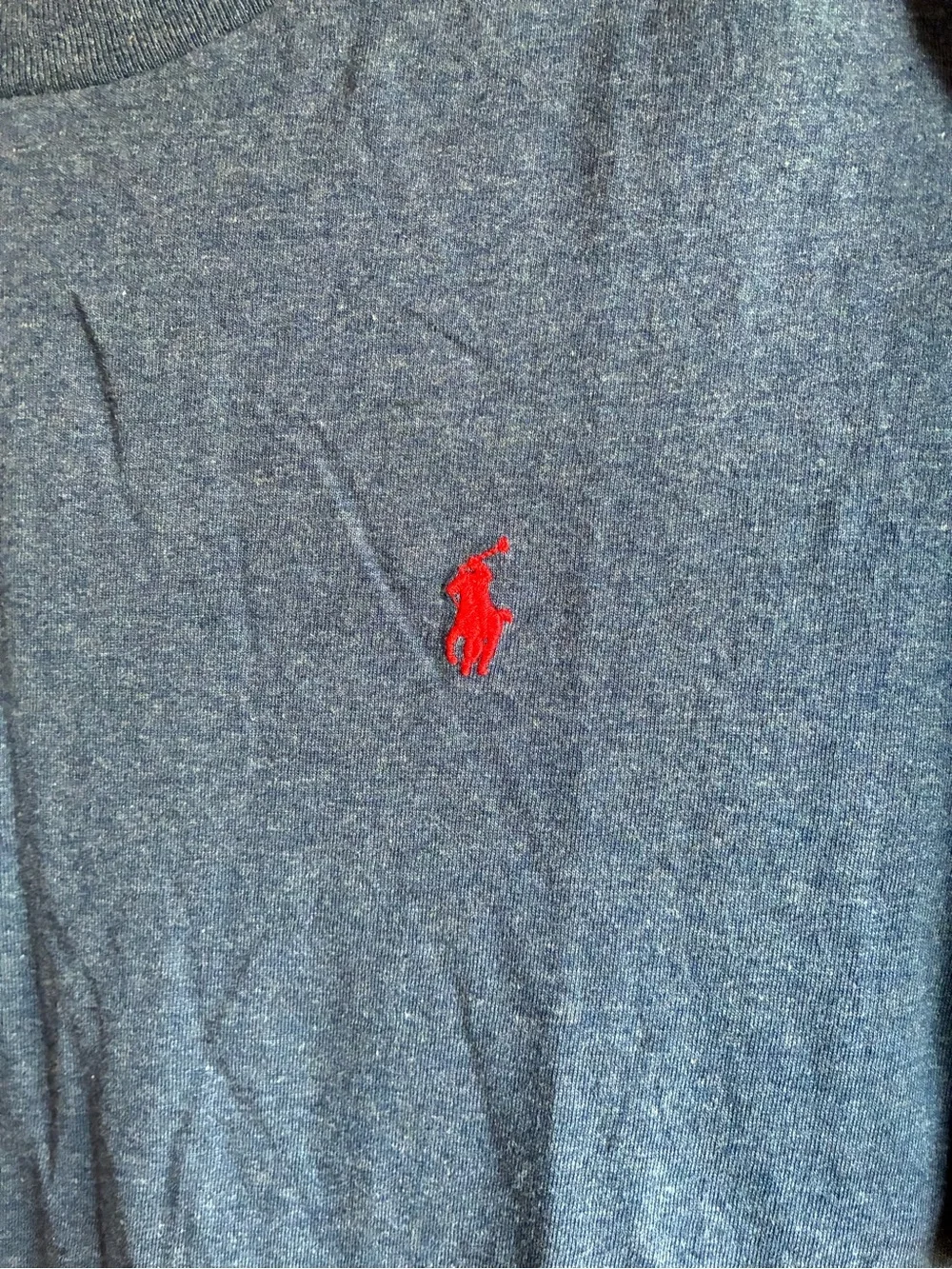 Ralph Lauren Heather Navy Short Sleeve Crew Tee with Red Pony